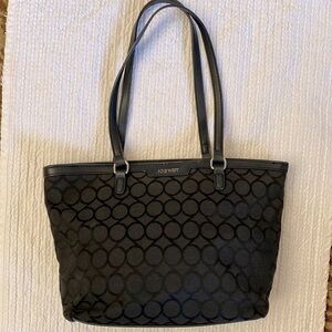 Nine West black Tote Bag Womens Purse shoulder bag lap top Office Career Work